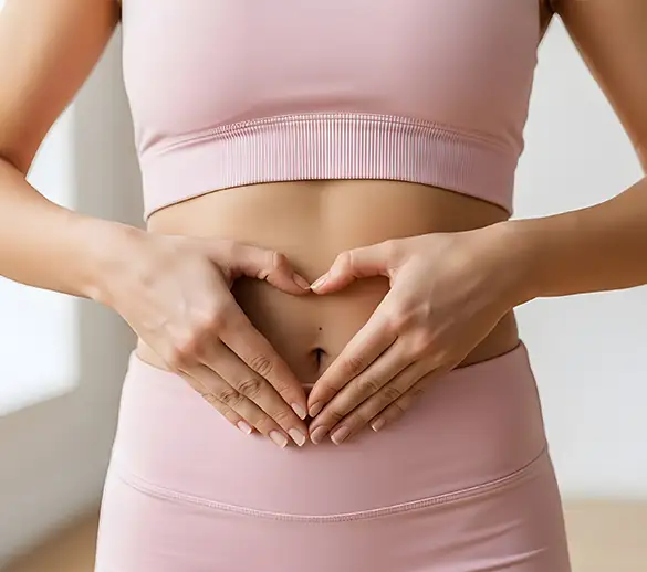 Maria während einer Physioübung am Gymnastikball